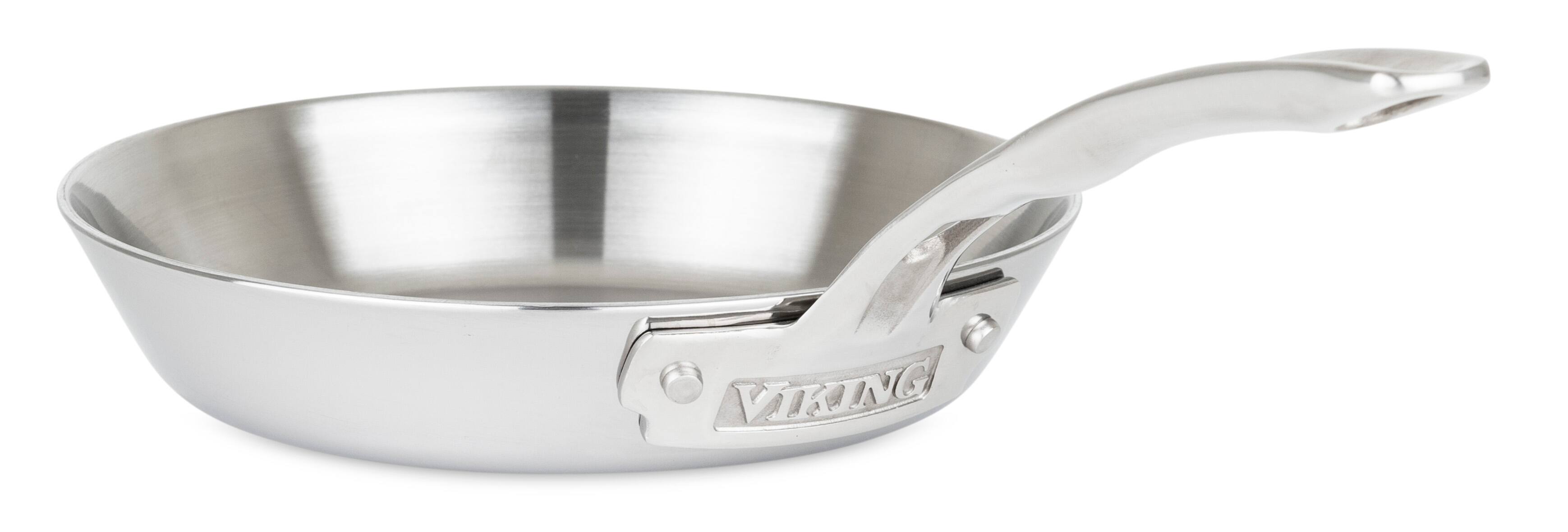 Left. Viking - Contemporary 3 Ply 10 Piece Cookware Set- Mirror - Stainless Steel.