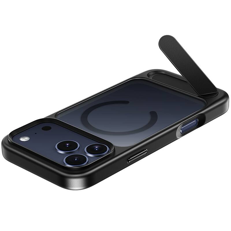 Alt View 1. hoco. - AS12 MagSafe Case with Kickstand for Apple iPhone 17 Pro - Black.