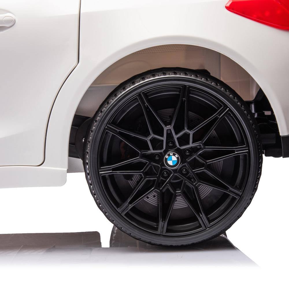 Alt View 3. BreeBe - BMW M4 12V Kids Ride-On Car with 2.4G Remote, 3 Speeds, USB, MP3, Bluetooth, LED Lights, Power Display, Easy Carry - White.