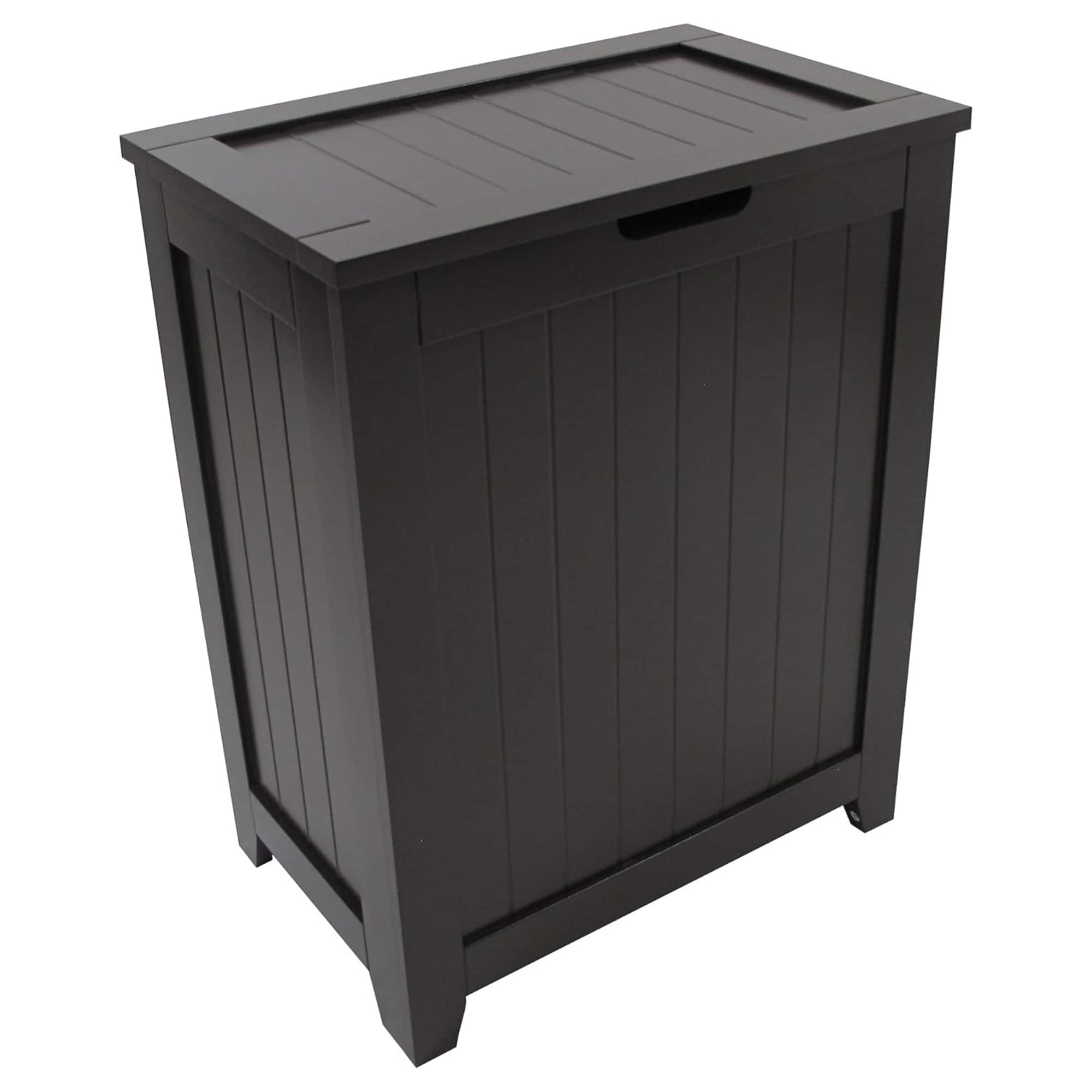 Redmon - Contemporary Wooden Clothes Hamper for Bedroom and Laundry Room, Espresso - Black price history on PriceWatchPro