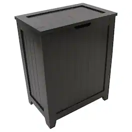 Redmon - Contemporary Wooden Clothes Hamper for Bedroom and Laundry Room, Espresso - Black