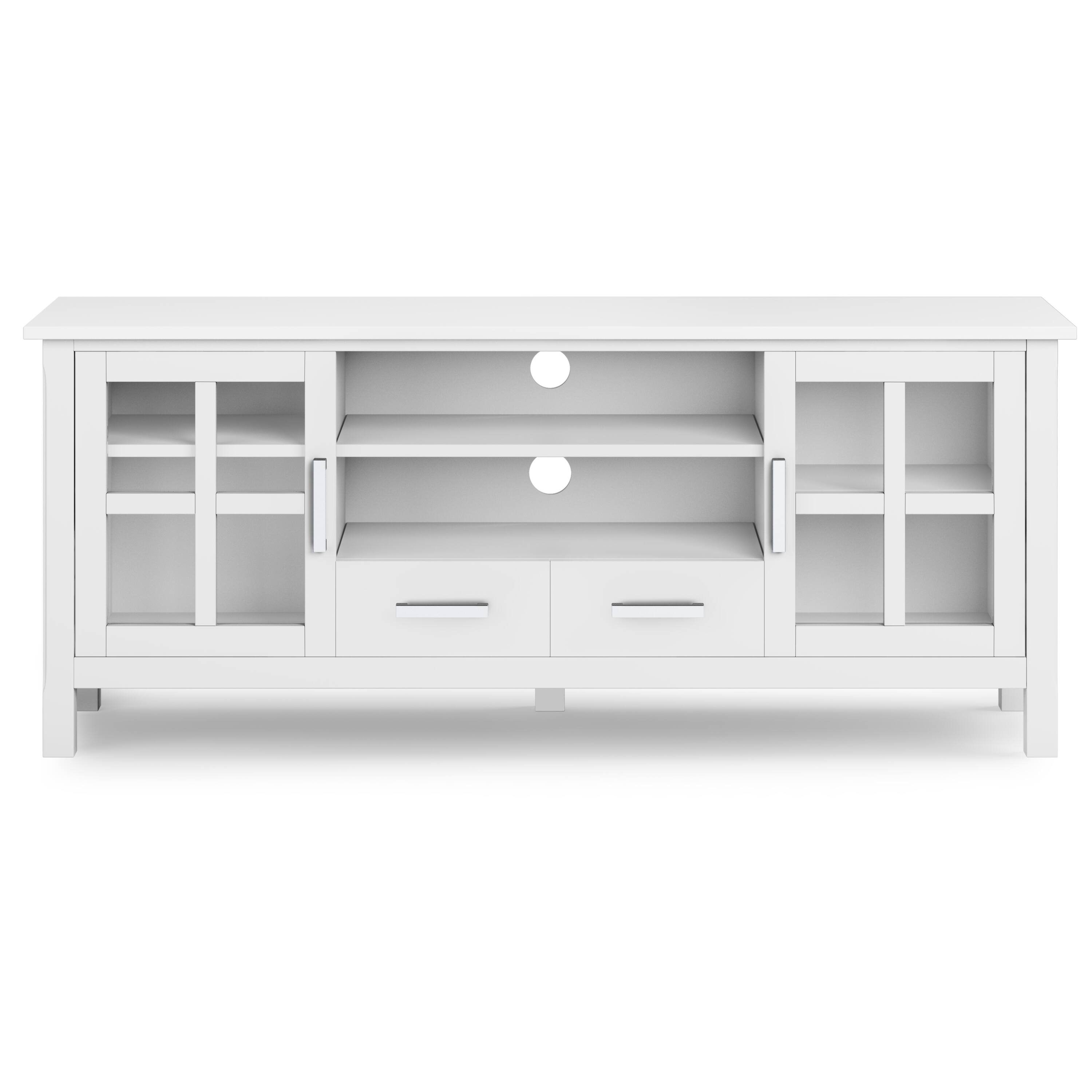 Alt View 3. Simpli Home - Kitchener SOLID WOOD 60 inch Wide Contemporary TV Media Stand in White For TVs up to 65 inches - White.