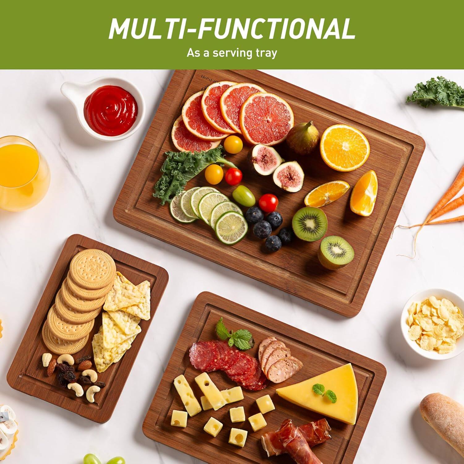 MULTI-FUNCTIONAL  
As a serving tray