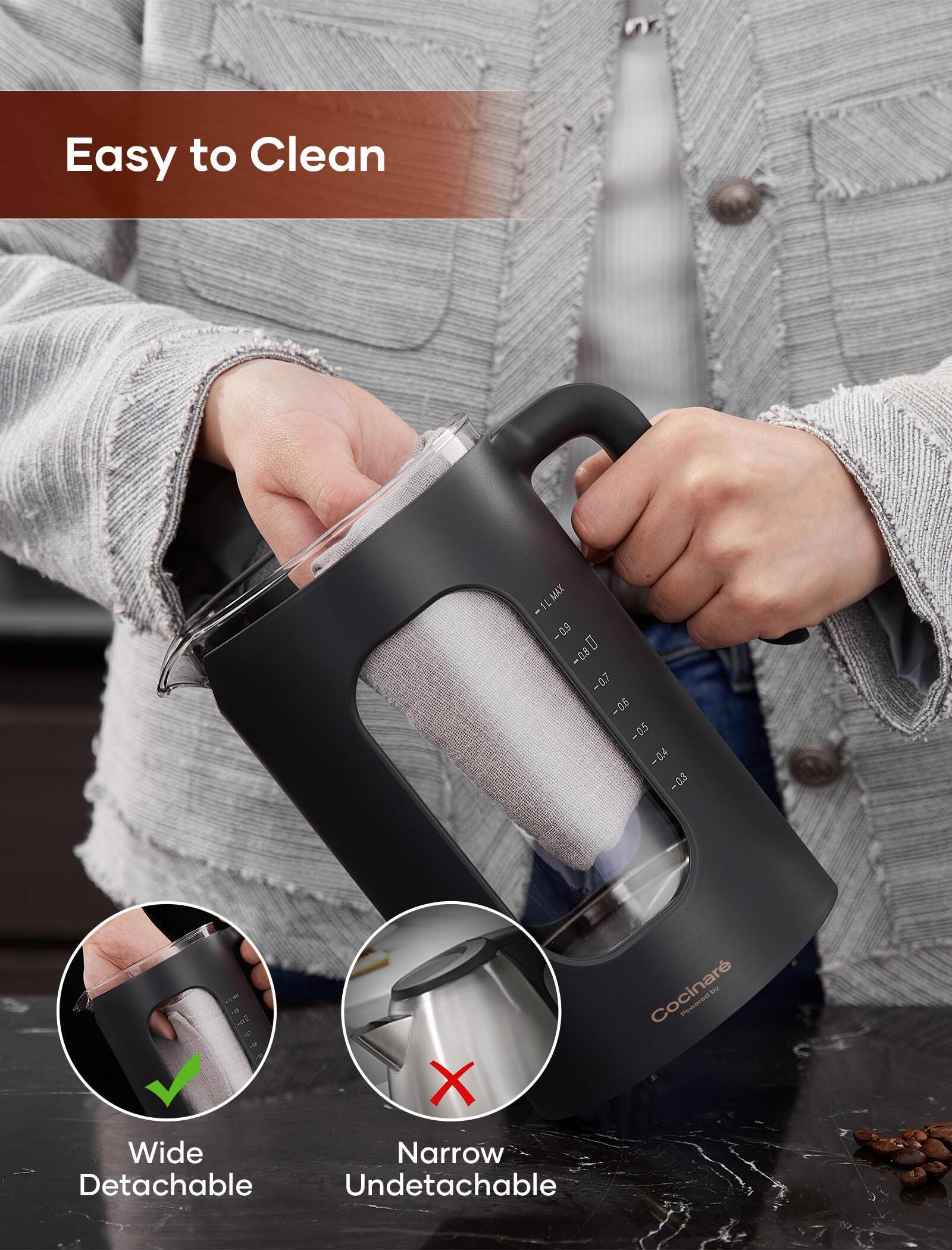 Easy to Clean

1L MAX

Wide Detachable

Narrow Undetachable

Cocinare