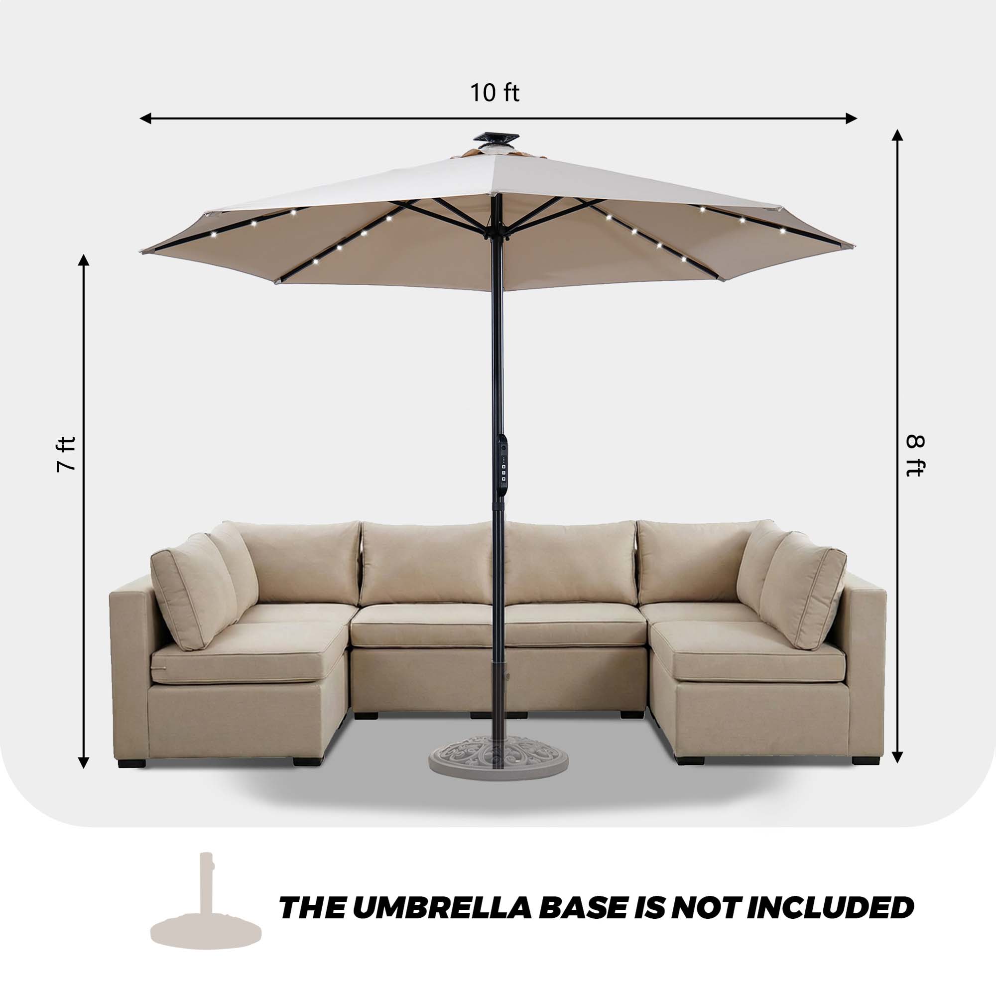 10 ft  
7 ft  
8 ft  
THE UMBRELLA BASE IS NOT INCLUDED