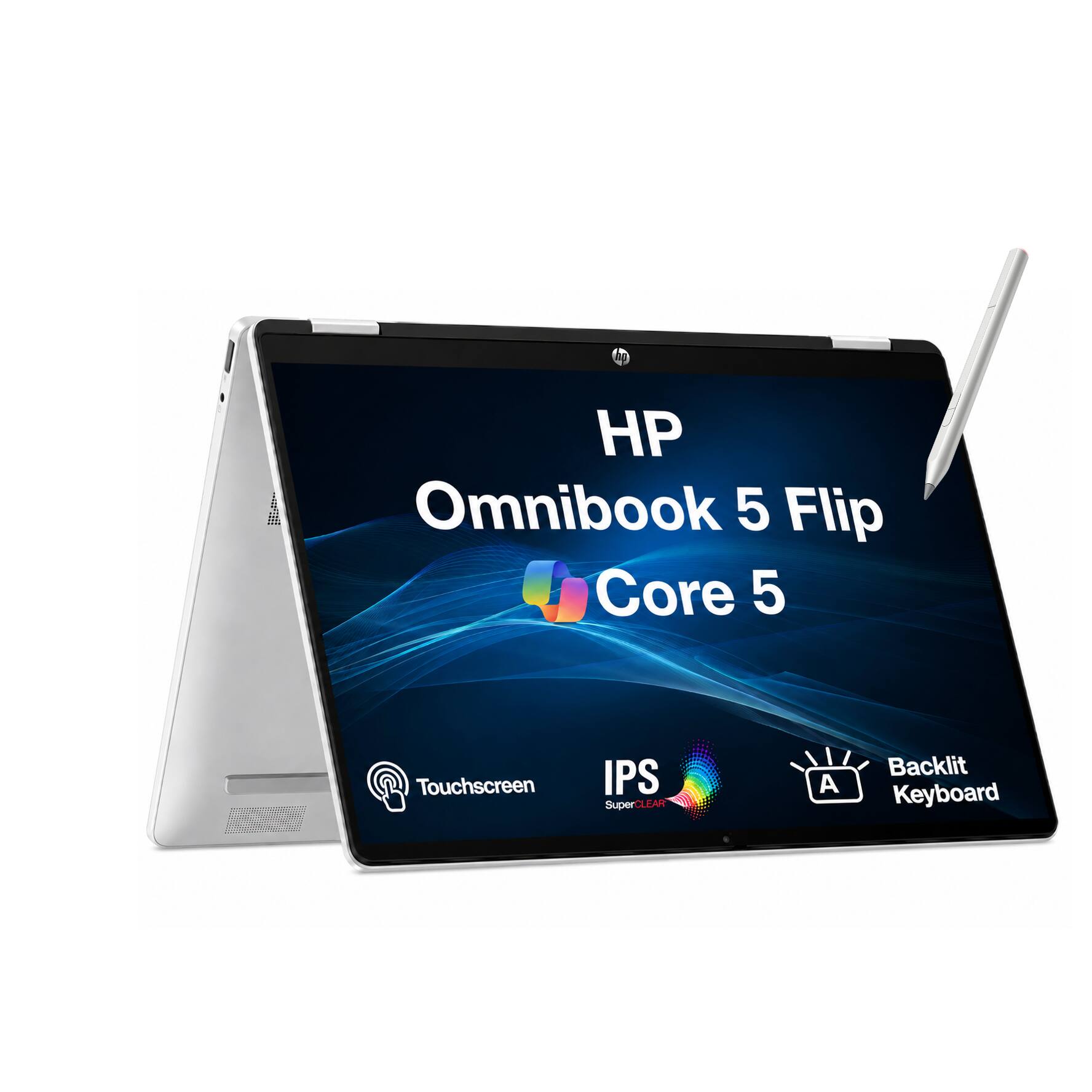 HP Omnibook 5 Flip Core 5 Touchscreen IPS SuperCLEAR A Backlit Keyboard