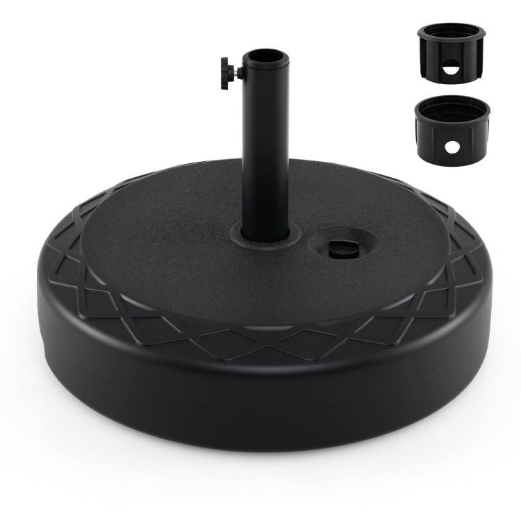 Alt View 5. Mondawe - 90 LBS Fillable Umbrella Base Heavy Duty Round Market Umbrella Stand - Black.