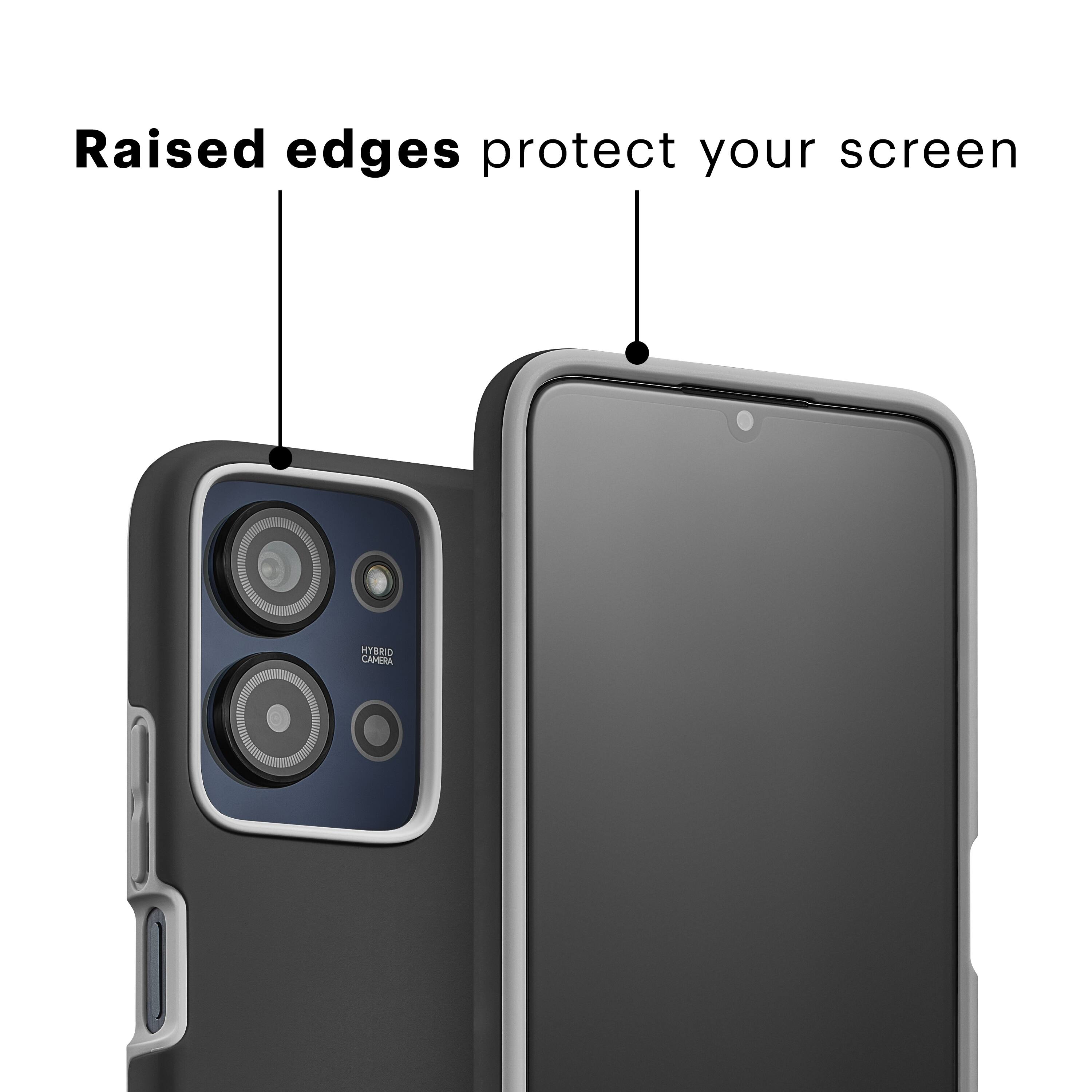 Raised edges protect your screen

HYBRID CAMERA