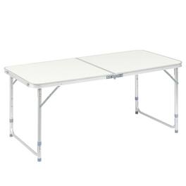 Resenkos - Portable Multi-Use Folding Table 4Ft - Wood Grain Design, Versatile Tabletop For Home, Outdoor Events - White