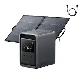 Anker - SOLIX S2000 Portable Power Station w/200W Bifacial Solar Panel,Peak 3000W Solar Generator for Emrgency&Home Backup (2010 Wh Capacity)