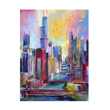 Front. Trademark Fine Art - Richard Wallich 'Chicago 3' Canvas Art - Multicolor.