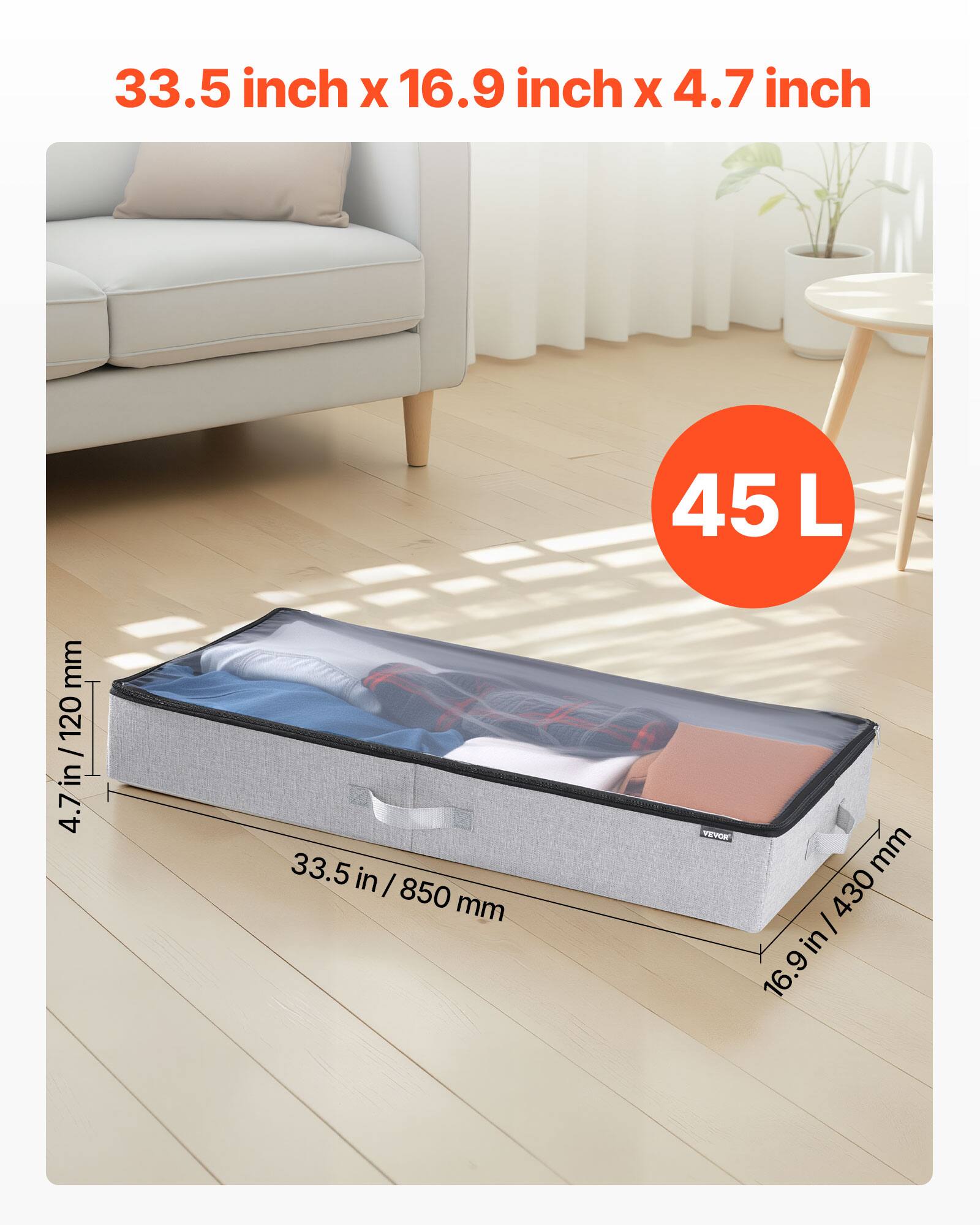 33.5 inch x 16.9 inch x 4.7 inch  
45 L  
4.7 in / 120 mm  
33.5 in / 850 mm  
16.9 in / 430 mm