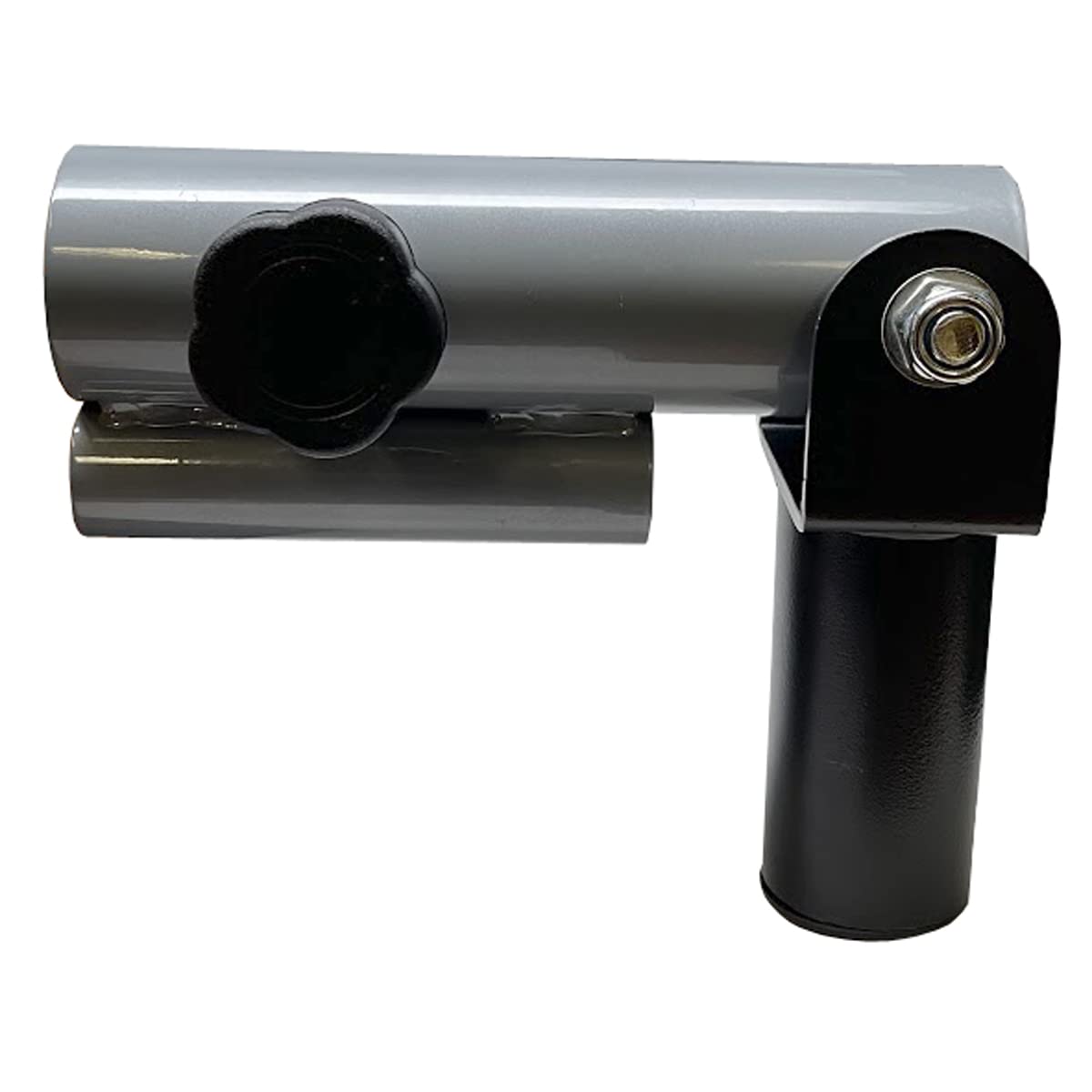 Front. Amber Sporting Goods - T Bar Row Attachment, 360° Swivel, Fits 1" & 2" Bars, Easy Install. - Silver.