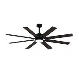 Famapy - 8 - Blade Ceiling Fan: LED Light, Reversible & 6 - Speed Quiet - Black