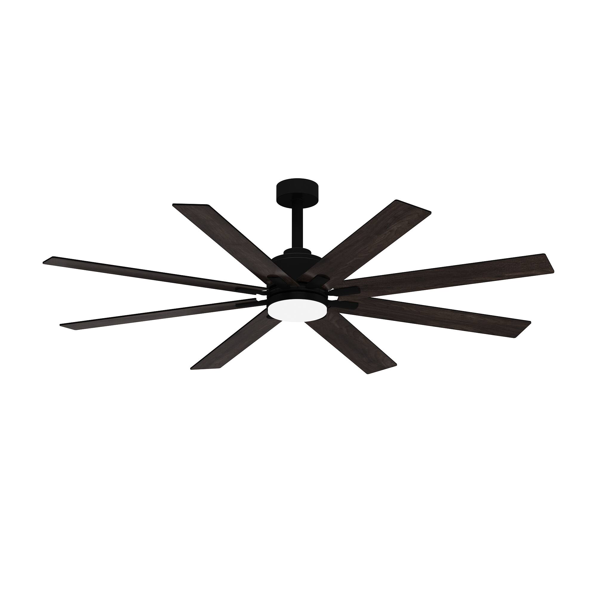 Front. Famapy - Famapy 8 - Blade Ceiling Fan: LED Light, Reversible & 6 - Speed Quiet - Black.