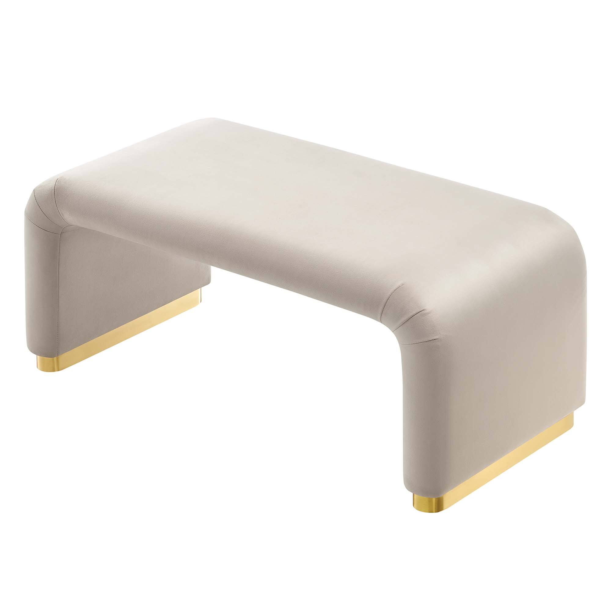 Alt View 5. Modway - Koda Performance Velvet Waterfall Ottoman by Modway - Brass Almond.