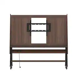 Famapy - TV Stand with Mount, Supports 42 - 60 Inch TVs, Mobile Entertainment Center with Wheels & Power Outlets - Brown