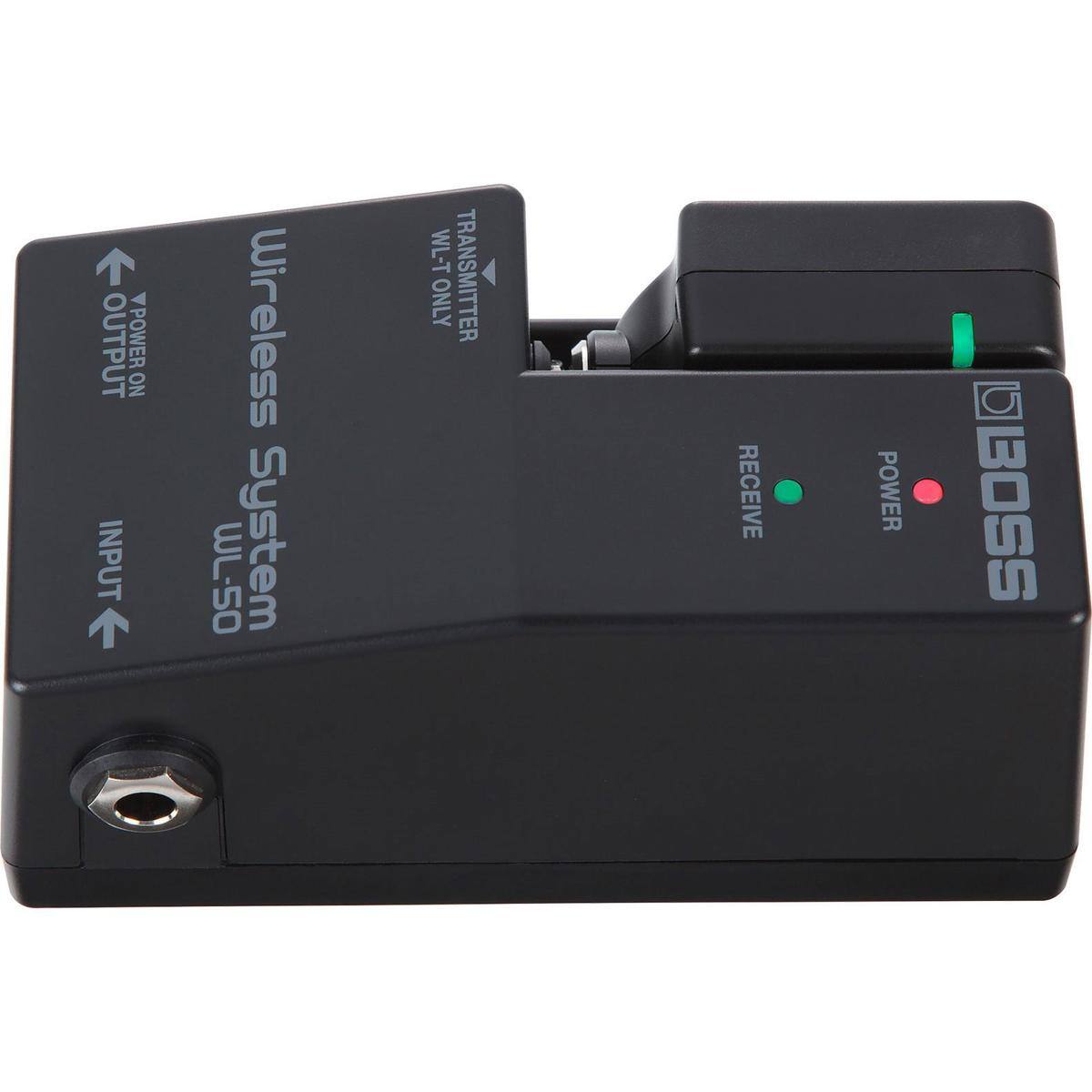 Wireless System WL-50  
Transmitter  
WL-T ONLY  
Output  
Input  
Power On  
Receive  
Power  
BOSS