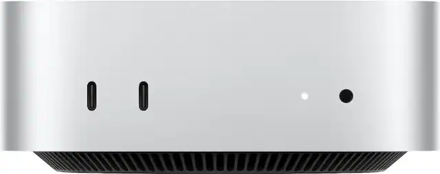 Front. Apple - Mac mini Desktop Apple M6 chip with 16GB Memory and 256GB SSD - Silver.