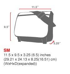 11.5" 9.5" 3.25" SM  
11.5 x 9.5 x 3.25 (6.5) inches  
(29.21 x 24.13 x 8.25(16.51) cm)  
(WxHxD(expanded))