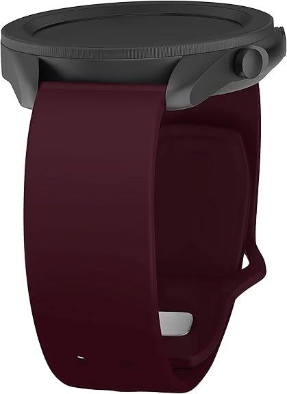 Front. Samsung - Samsung Quick Change Silicone Sport Watch Band 22mm| Color: Maroon - Maroon.
