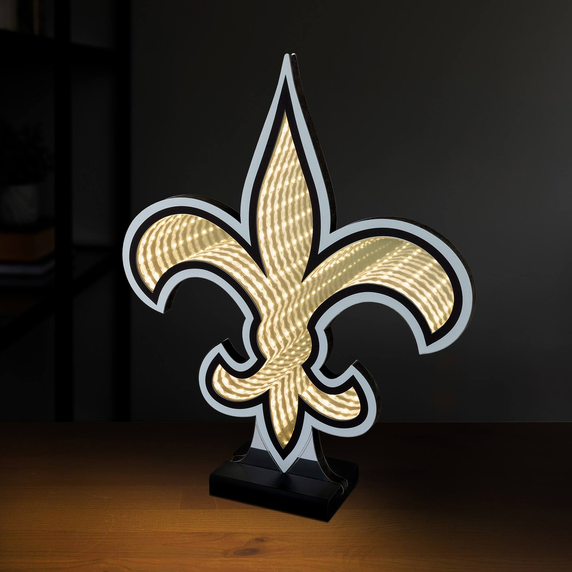 Alt View 2. Sporticulture - New Orleans Saints LED Infinity Logo Light - Gold.