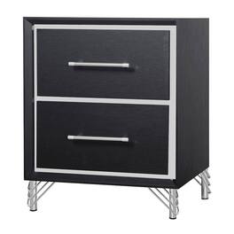 New Classic Furniture - Ava Rubberwood 2 Drawers Nightstand Black - Ebony