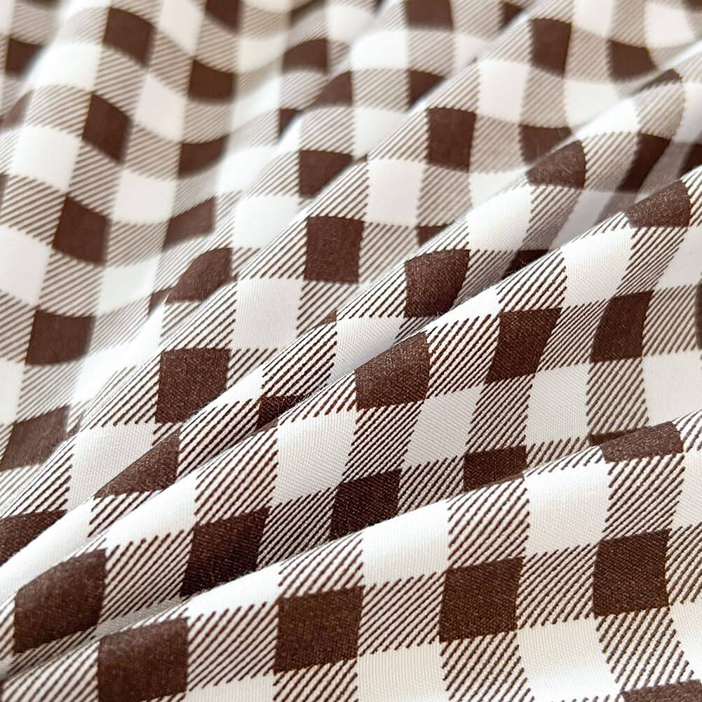 Alt View 3. Stylel Star - Mocha Gingham Duvet Cover Set King Dark Tan Grid Simple Geometric Square Pattern Comforter Soft Plaid Washed... - Pink Gingham-Twin/Twin XL(68"*90").