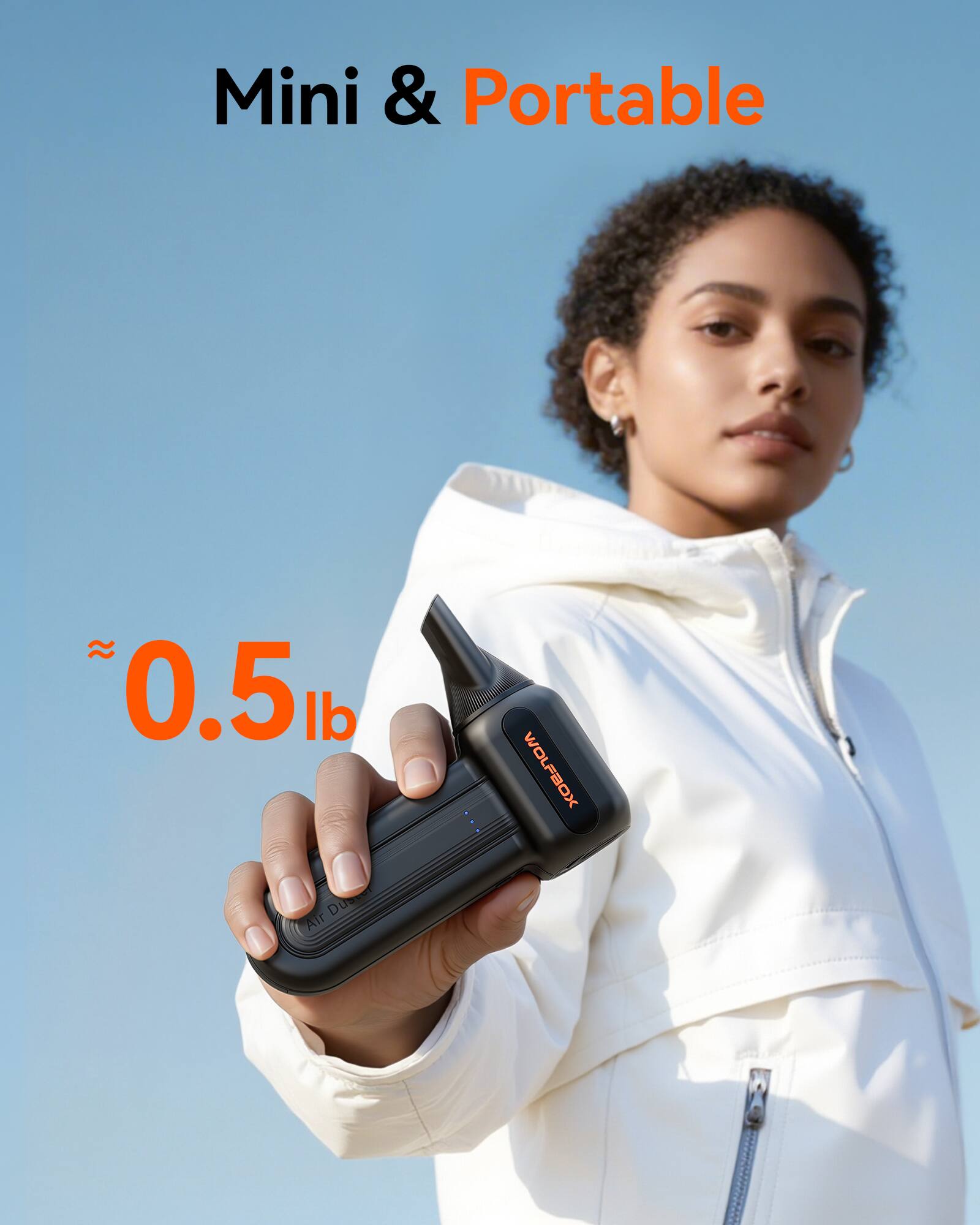 Mini & Portable  
0.5 lb WOLFBOX