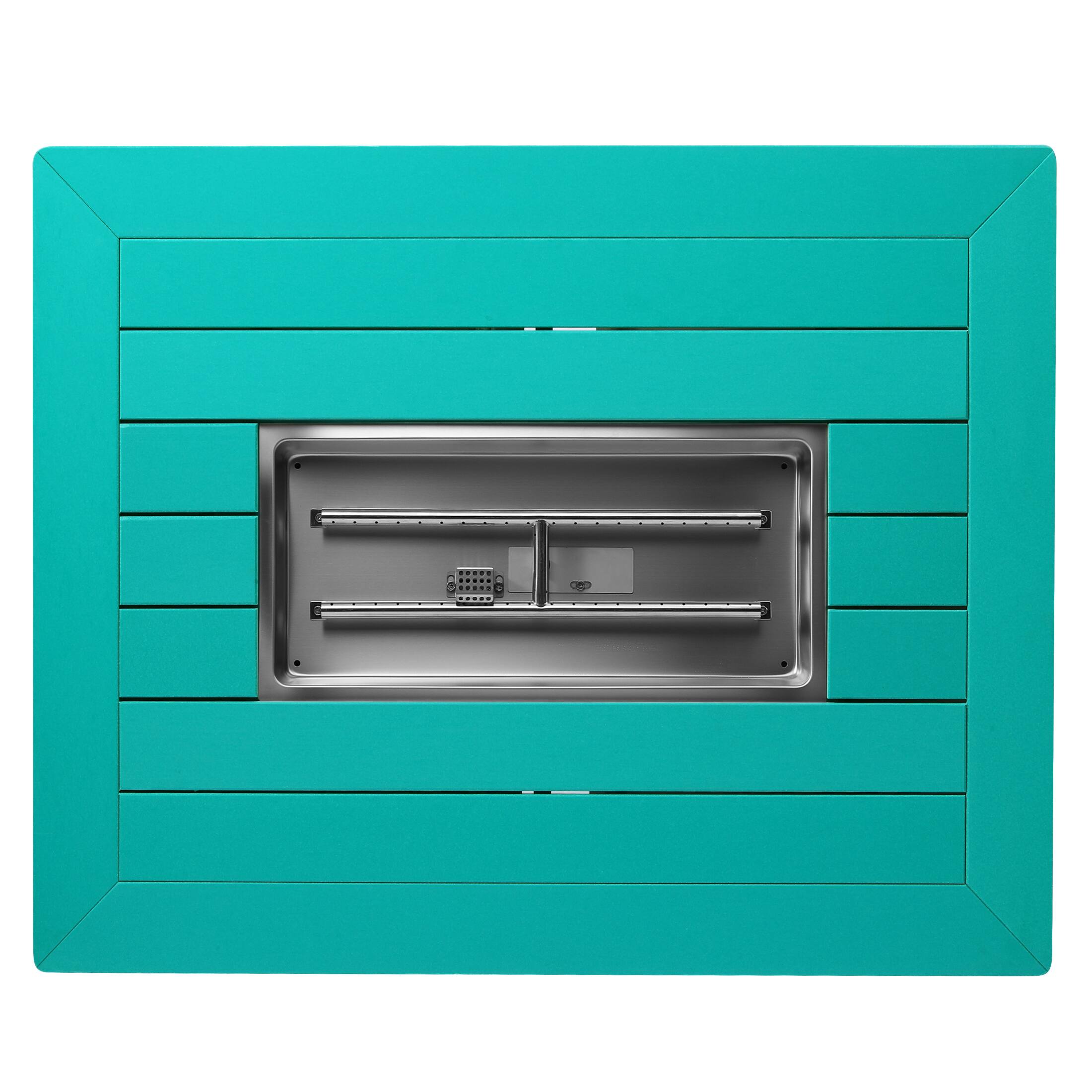 Alt View 2. WestinTrends - WestinTrends Helios 46" Modern Outdoor 55,000 BTU Patio Gas Propane Rectangle Deck Fire Pit Table - Turquoise.