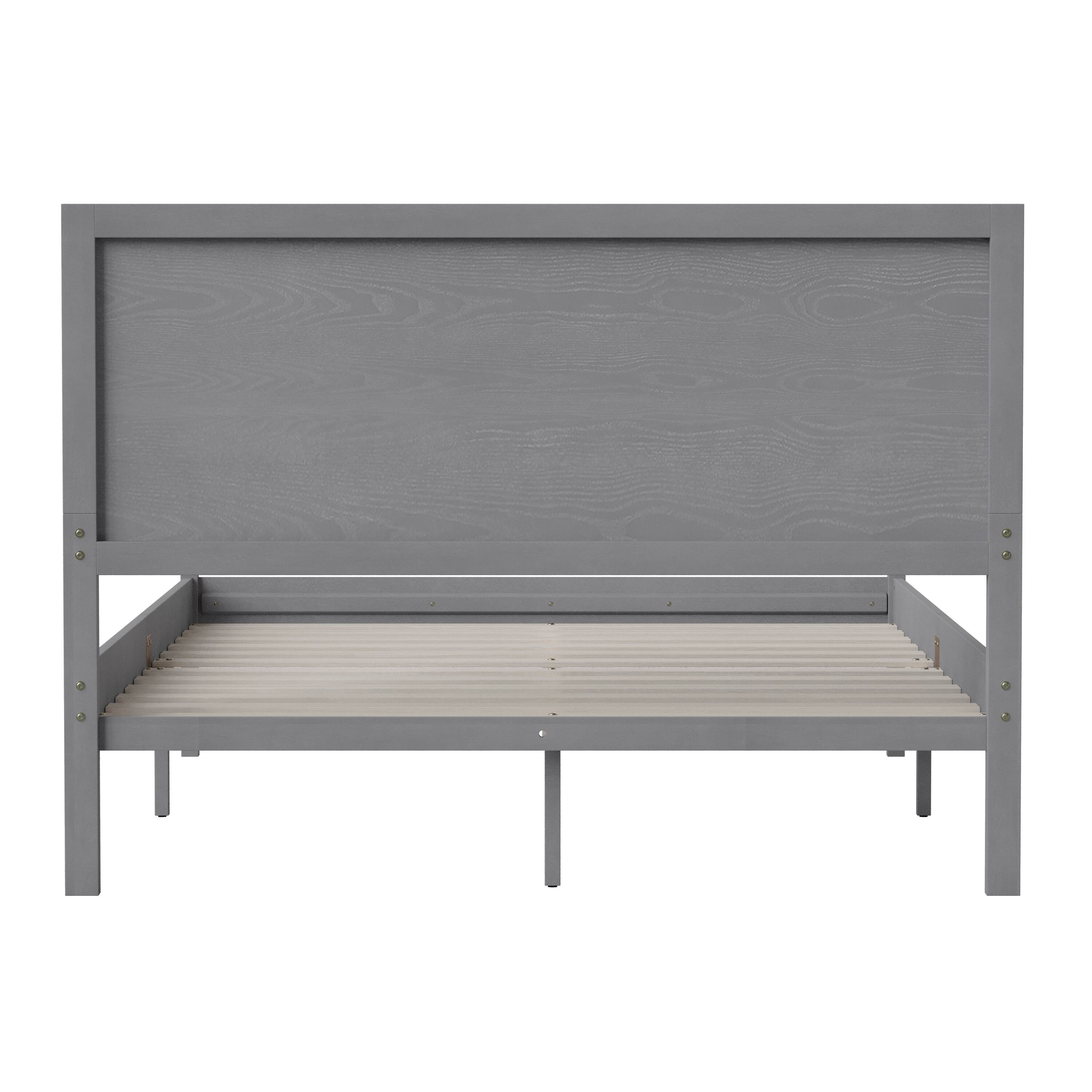 Alt View 7. Emma + Oliver - Allanza Classic Wooden Platform Bed with Headboard - Gray.