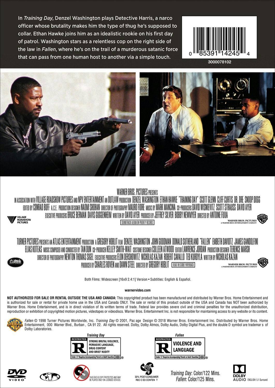 Back. Training Day/Fallen (DVD Double Feature) [DVD].