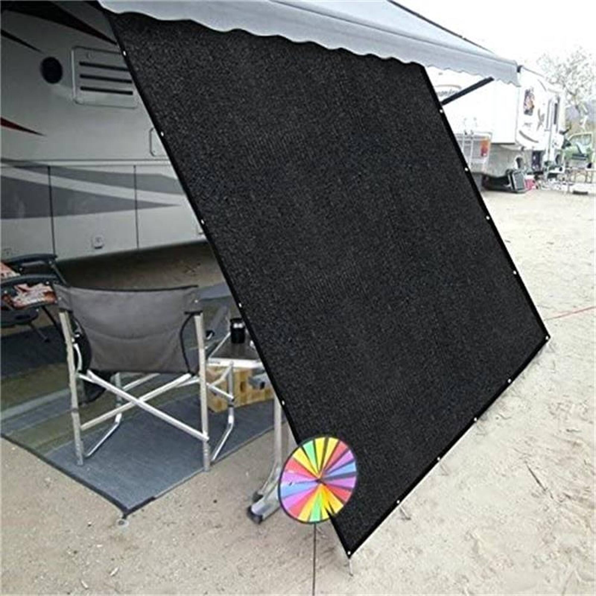 Alt View 4. Boyel Living - Black 8 ft. x 8 ft. RV Awning Privacy Side Sunblock Shade - Black.