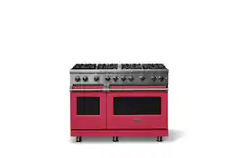Viking - 6.1 Cu. Ft. Professional 5 Series Freestanding Double Oven Liquid Propane Gas Convection 8 Burner Range - Valentine