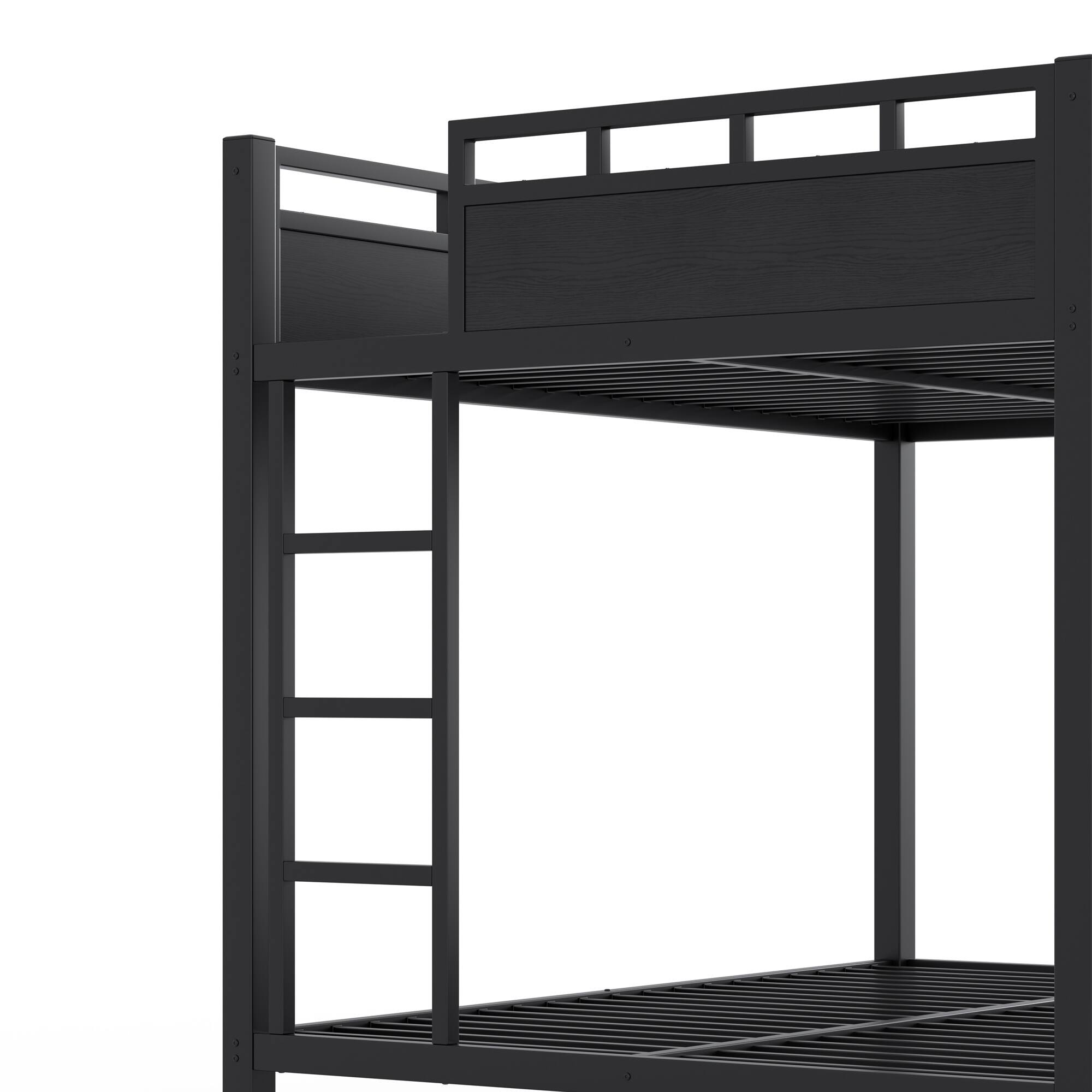 Alt View 7. Boyel Living - Full over Full Size Metal Bunk Bed with Storage Shelves and Pegboard Bunk Bed Frame - Black.