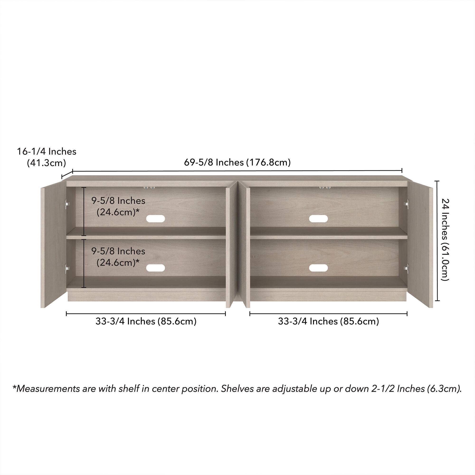 Hudson&Canal Halifax Rectangular Fluted TV Stand for TV's up to 75
