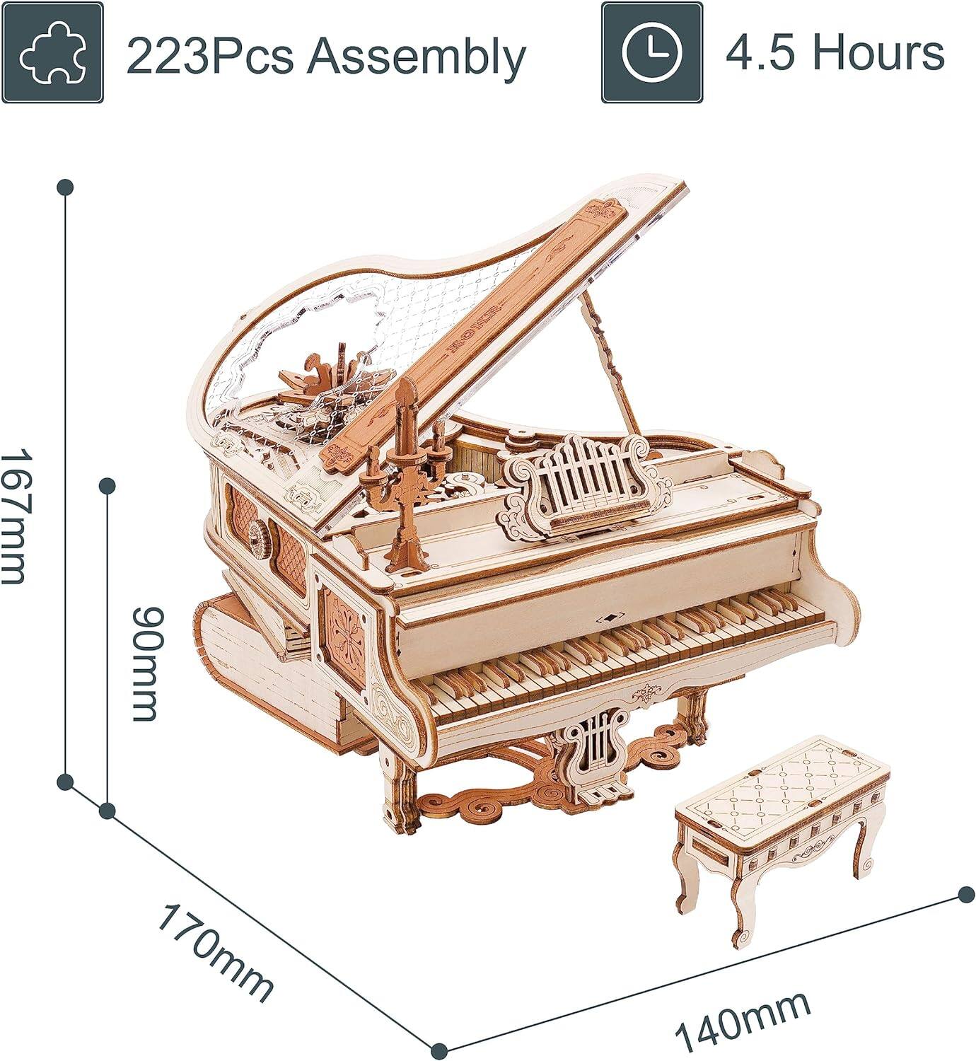Robotime ROKR 3D Wooden Puzzles for Adults 223pcs Piano Model Kit