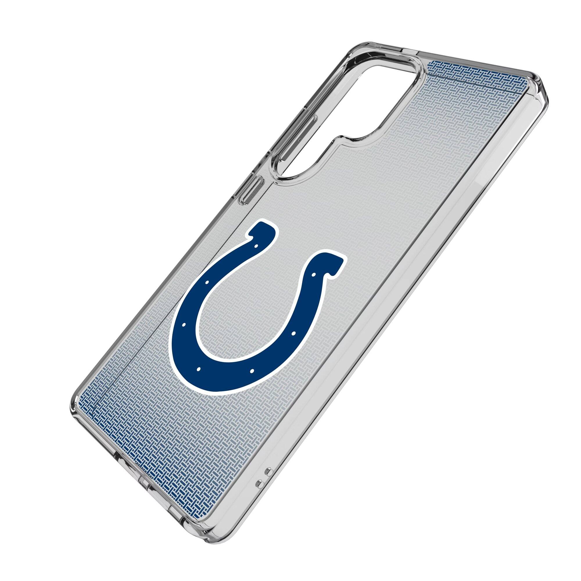 Alt View 1. Keyscaper - Indianapolis Colts Linen Logo Galaxy Clear Case - S22 - Multicolor.