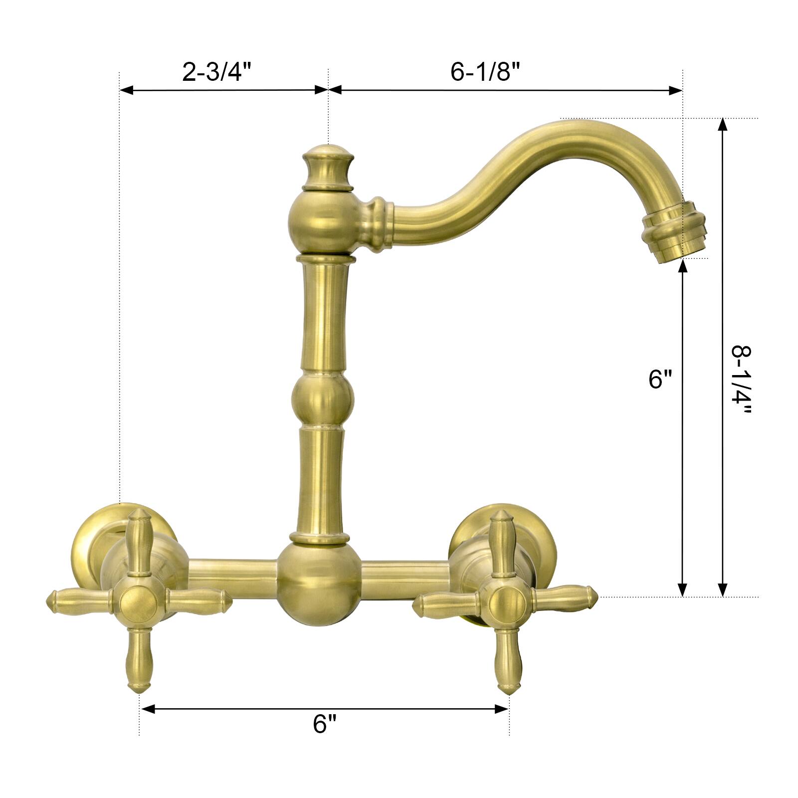 2-3/4" 6-1/8" 6" 8-1/4" 6"