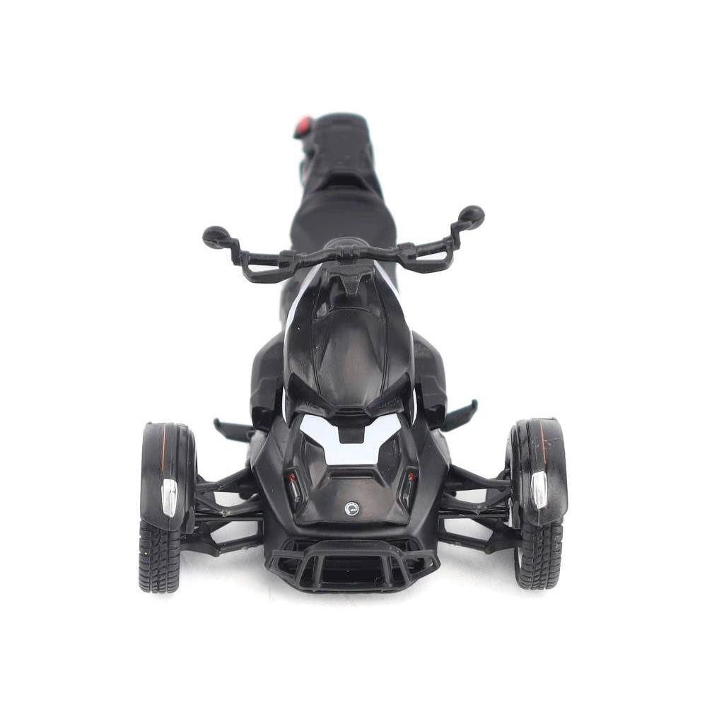 Alt View 1. BRP Models - Can-Am Ryker Rally 3-Wheel Motorcycle Ghost Black 1/32 Diecast Model by BRP Models - Black.