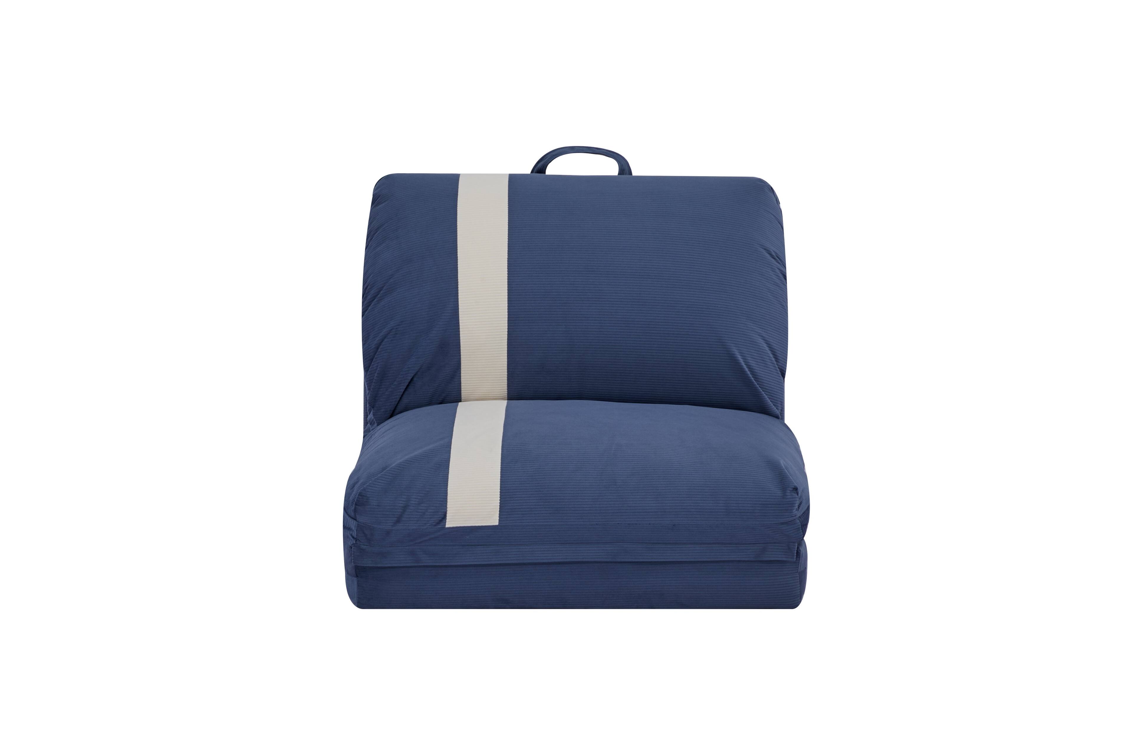 Alt View 6. Siljoy - Adjustable Floor Sofa Bed for Adults & Pets, 6‑Position, 5‑Second Fold, Corduroy Fabric, Navy Blue/Beige - Navy Blue.