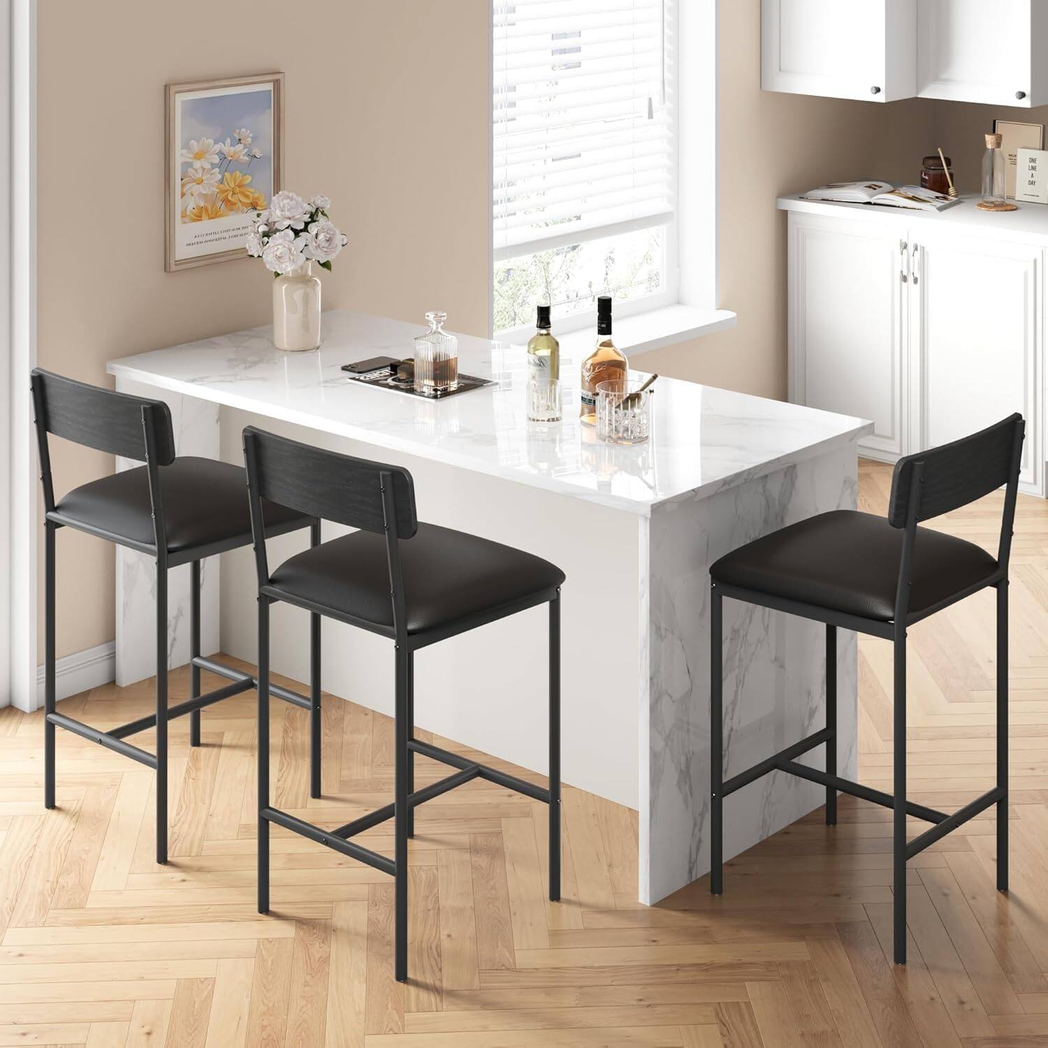 Alt View 5. Acekool - Kitchen Table Bar Stools Set of 2 Kitchen Bar Stools for Dining Room, Home Office, Living Room - Multiple colors.