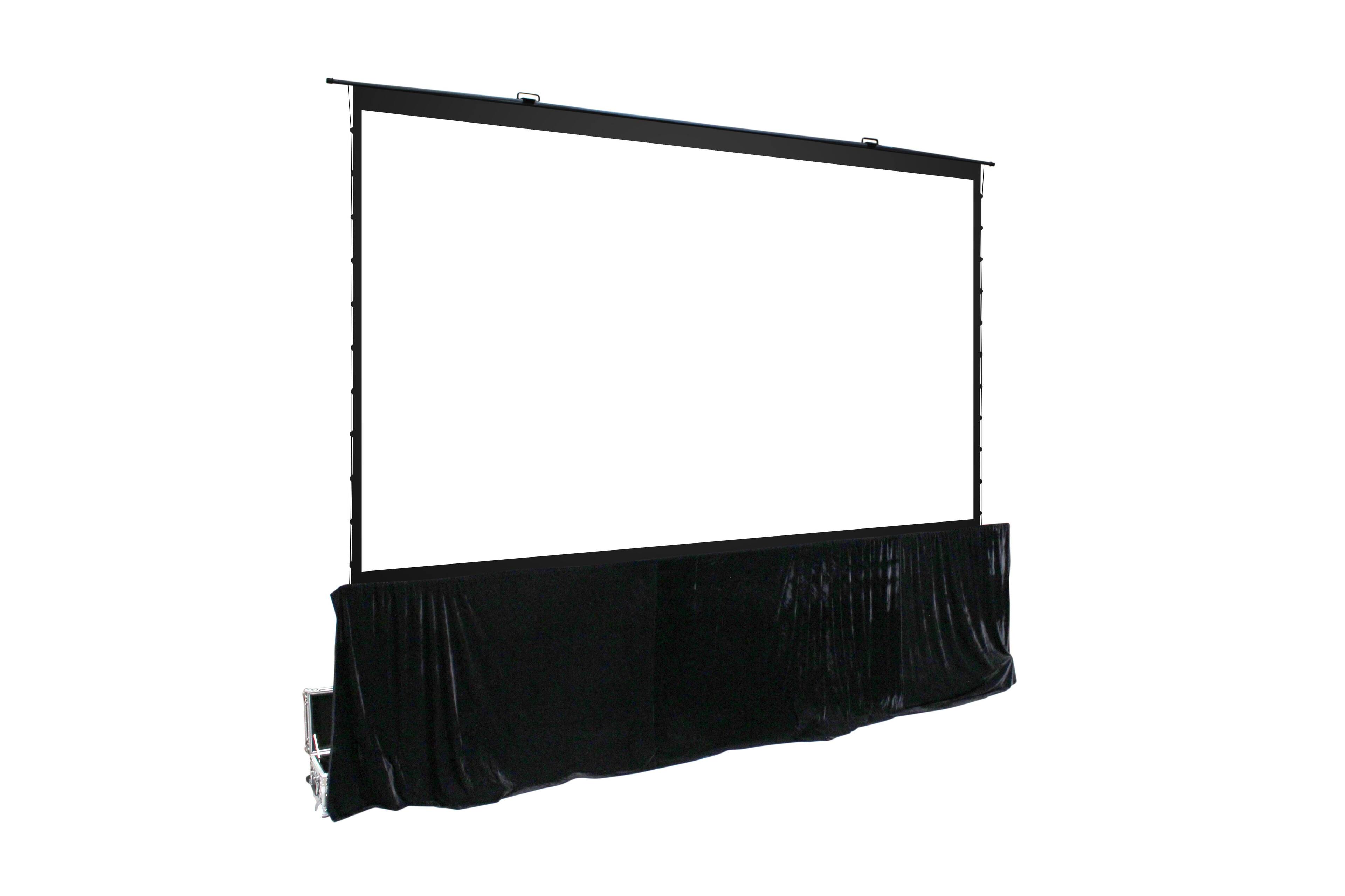 Alt View 4. Elite Screens - QuickStand 5-Second,145" Diag,Floor Pull-Up Portable Matte White Front UST/Std Throw Screen,WheeledTravelCase QS145HT - Black.