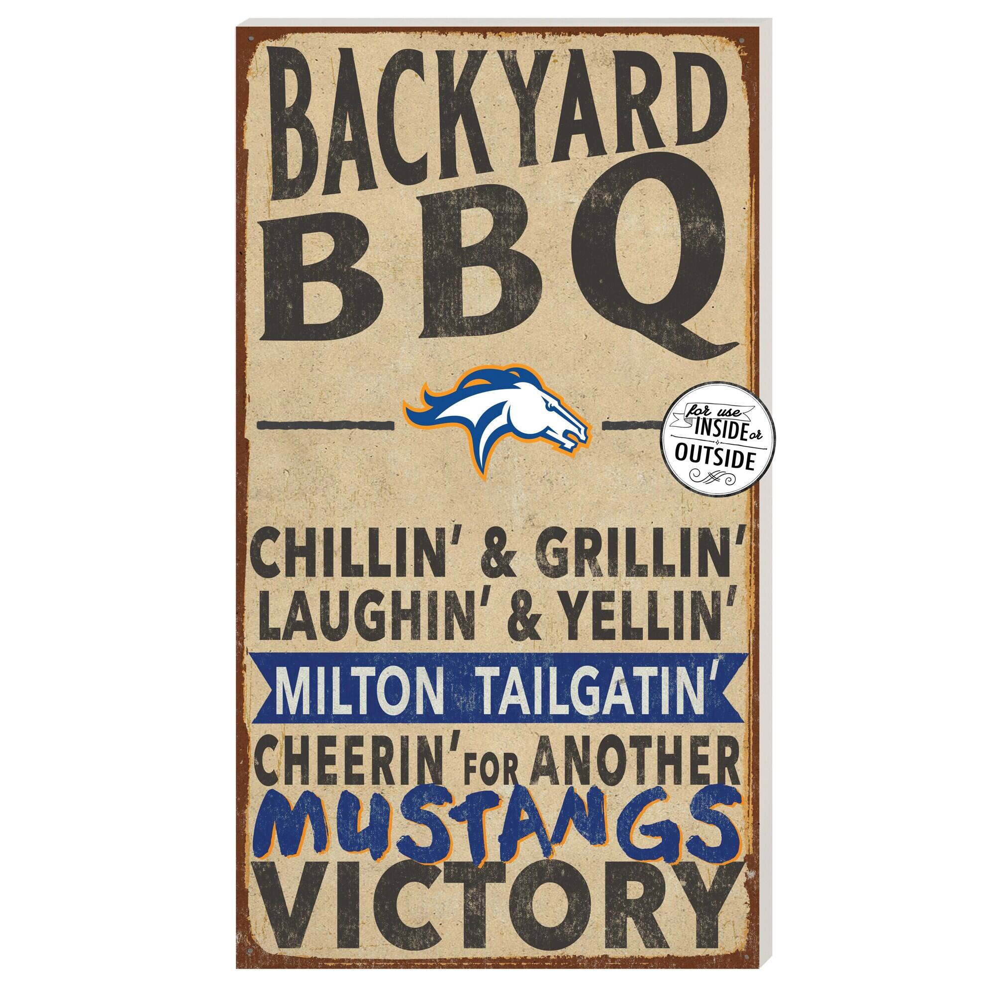 Milton Academy Mustangs 11" x 20" Indoor/Outdoor BBQ Sign
