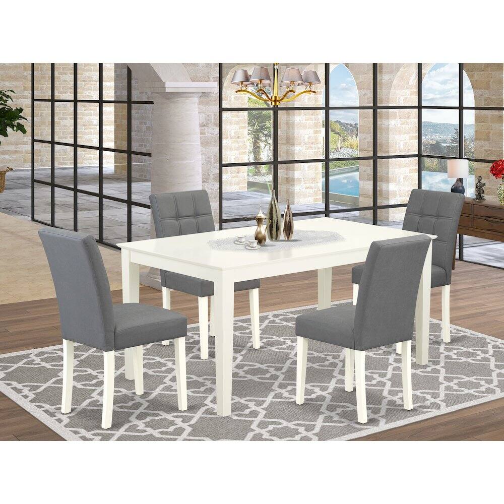 Alt View 8. East West Furniture - 5 Piece Dining Table Set consists A Modern Table - White.