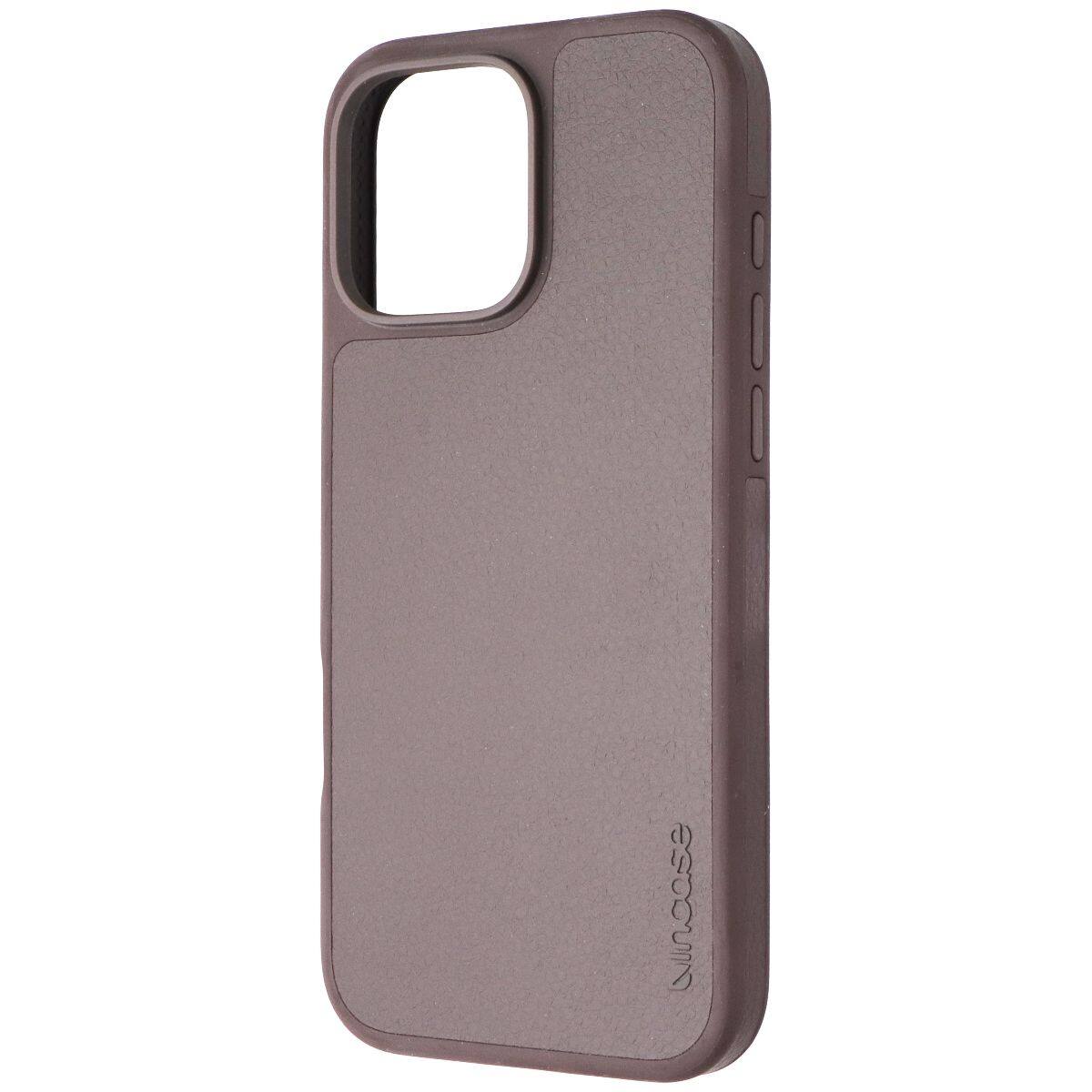 Front. Incase - Incase ICON Case for MagSafe for Apple iPhone 16 Pro Max - Cocoa Pebbled Leather - Black.