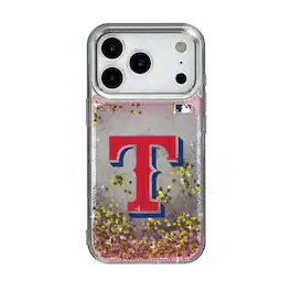 Keyscaper - MLB - Texas Rangers Linen Logo iPhone Glitter Case - 13 - Multicolor