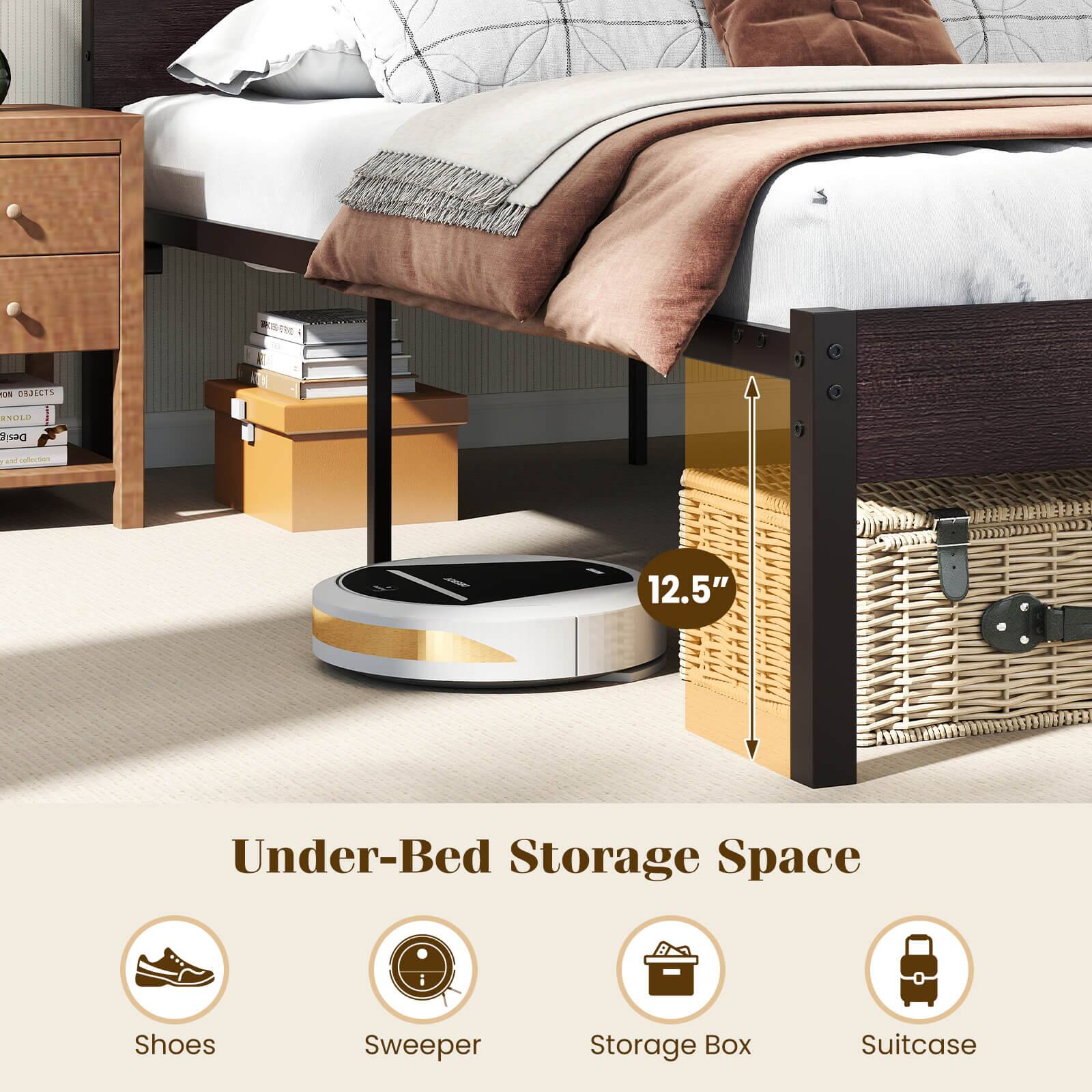 Under-Bed Storage Space

12.5"

- Shoes
- Sweeper
- Storage Box
- Suitcase