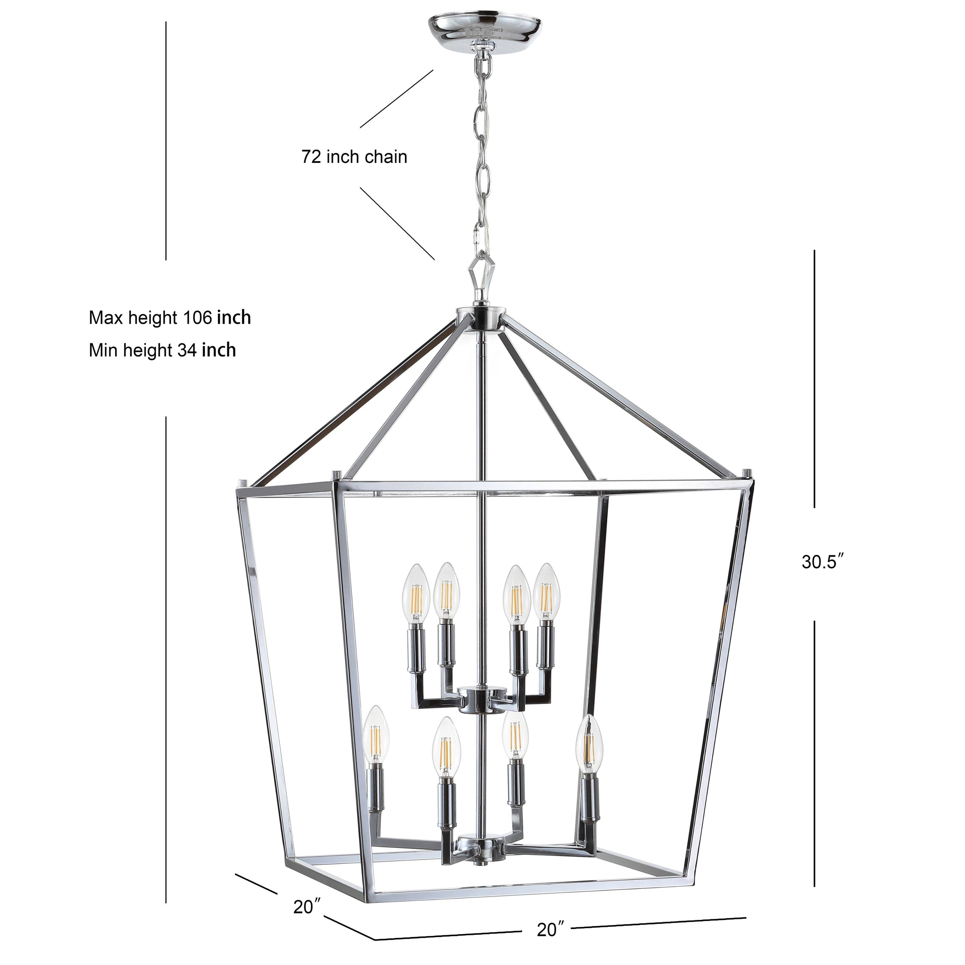 72 inch chain  
Max height 106 inch  
Min height 34 inch  
30.5"  
20"  
20"
