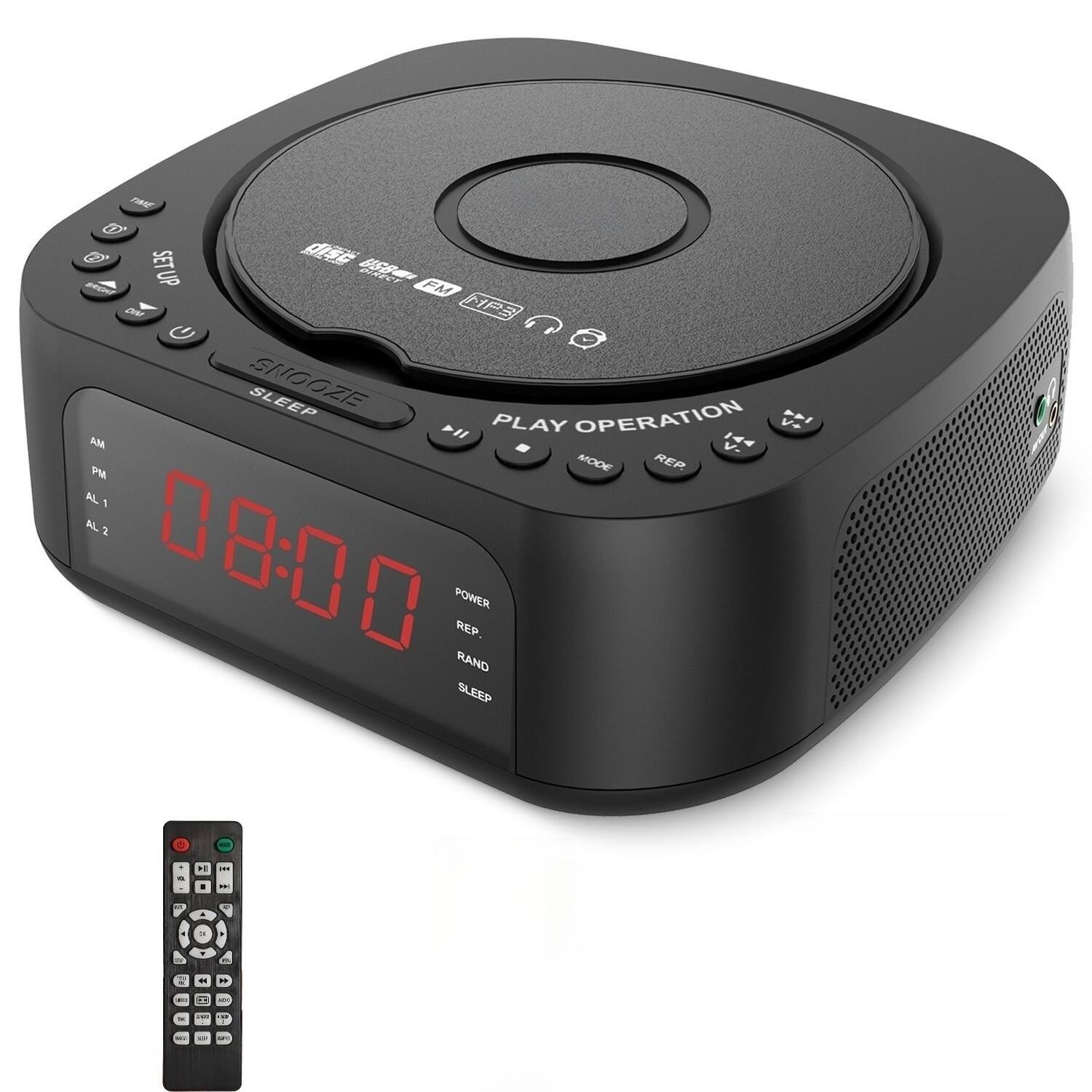 Skanty Furniture - Portable CD Player Audio,Stereo CD Player with FM Radio,Digital Alarm Clock,MP3,Bluetooth,USB,Remote Control